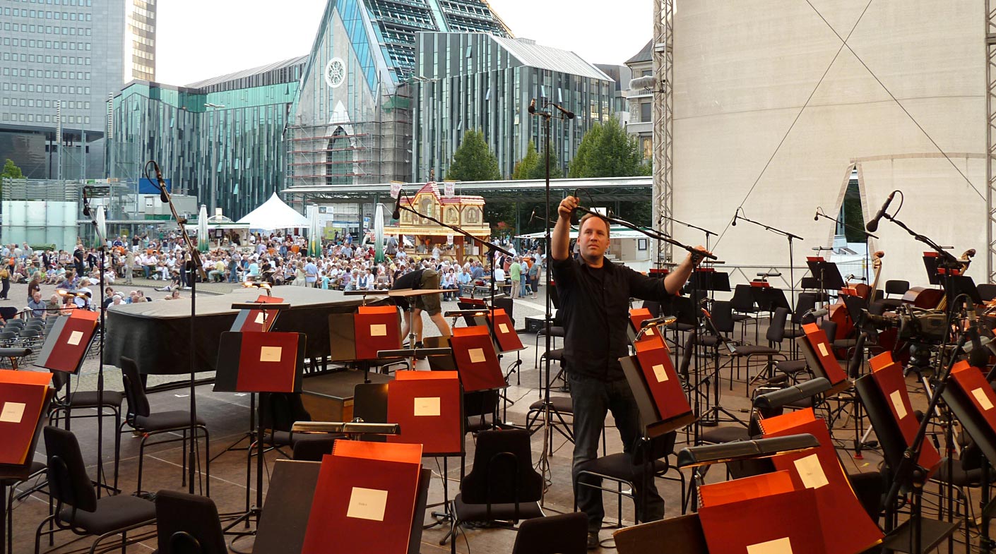 Gewandhaus-Orchester Open Air auf dem Augustusplatz in Leipzig mit Tonmeister von GENUIN