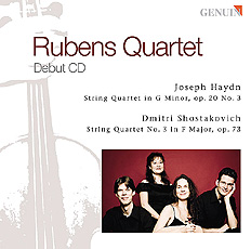 CD album cover 'Rubens Quartet - Debut CD' (GEN 86519) with Joachim Eijlander, Roeland Jagers, Sidonie Riha ...