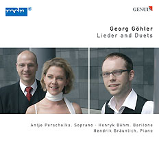CD album cover 'Georg Göhler (1874-1954)' (GEN 87089) with Hendrik Bräunlich, Henryk Böhm, Antje Perscholka
