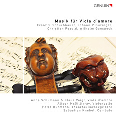 CD album cover 'Musik für Viola d’amore' (GEN 10183 ) with Anne Schumann, Klaus Voigt, Sebastian Knebel ...