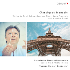 CD album cover 'Classiques français' (GEN 13291) with Thomas Clamor, Sächsische Bläserphilharmonie