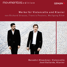 CD album cover 'Werke für Violoncello und Klavier' (GEN 14313 ) with José Gallardo, Benedict Kloeckner