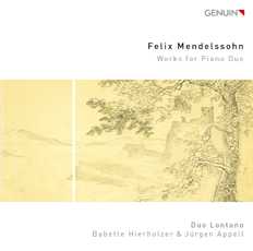 CD album cover 'Felix Mendelssohn ' (GEN 15359) with Babette Hierholzer, Duo Lontano, Jürgen Appell