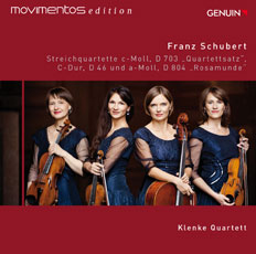 CD album cover 'Franz Schubert' (GEN 15360) with Klenke Quartett