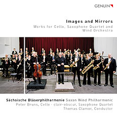 CD album cover 'Images and Mirrors' (GEN 16419) with Peter Bruns, Thomas Clamor, Sächsische Bläserphilharmonie ...
