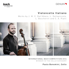 CD album cover 'Violoncello Italiano' (GEN 17468) with Gast/guest:, Paolo Bonomini, Magdalena Bojanowicz, Naoko Sonoda