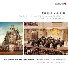 CD album cover 'Russian Classics' (GEN 17480) with Thomas Clamor, Sächsische Bläserphilharmonie