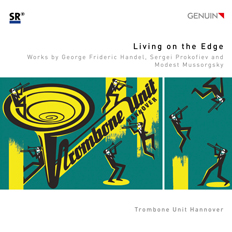 CD album cover 'Living on the Edge' (GEN 17481) with Trombone Unit Hannover, Yuval Wolfson, Gäste/guests: ...