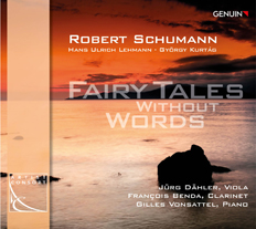 CD album cover 'Fairy Tales Without Words' (GEN 17485) with François Benda, Gilles Vonsattel, Jürg Dähler