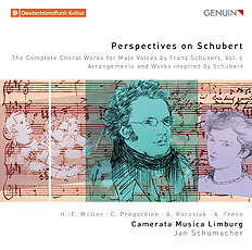 CD album cover 'Perspectives on Schubert' (GEN 19672) with Camerata Musica Limburg, Christoph Prégardien ...