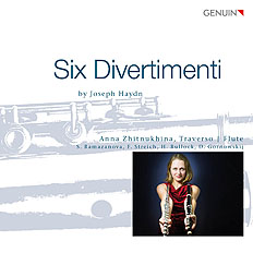 CD album cover 'Six Divertimenti' (GEN 22560) with Anna  Zhitnukhina, Hayley Bullock, Dmitrij Gornovsky ...