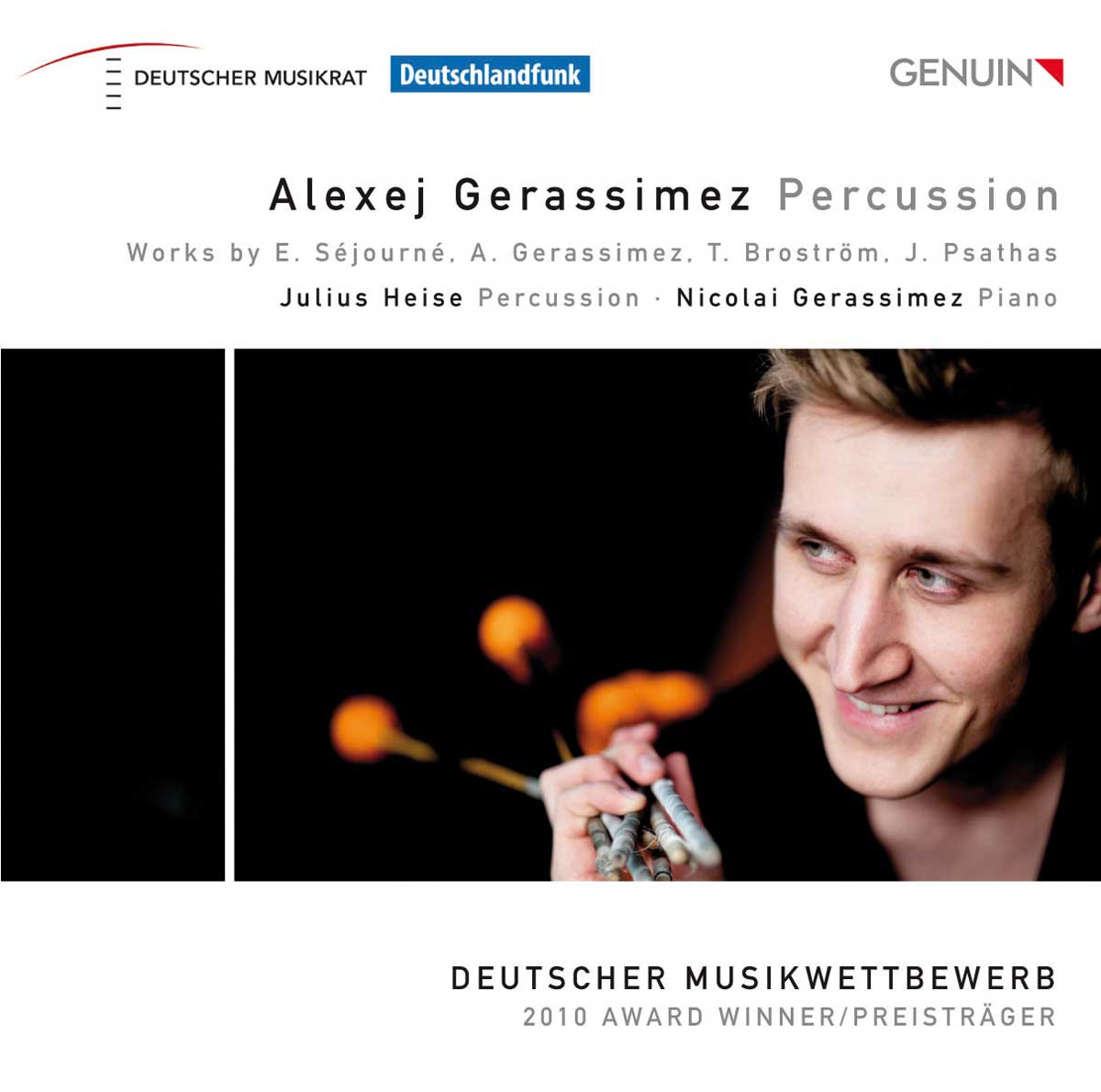 CD album cover 'Alexej Gerassimez - Percussion' (GEN 12243) with Nicolai Gerassimez, Alexej Gerassimez, Julius Heise