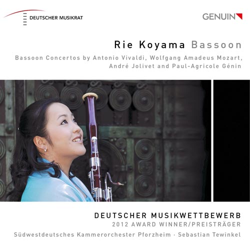 CD album cover 'Rie Koyama, Fagott' (GEN 13288) with Südwestdeutsches Kammerorchester Pforzheim ...