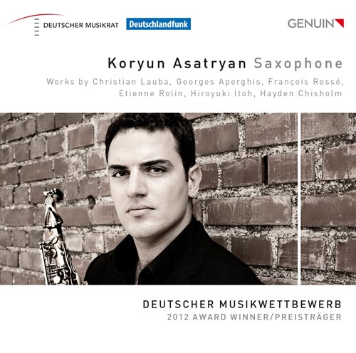 CD album cover 'Koryun Asatryan, Saxophon' (GEN 14301) with Koryun Asatryan, Eva Barthas, Karola Pavone, Gareth Lubbe