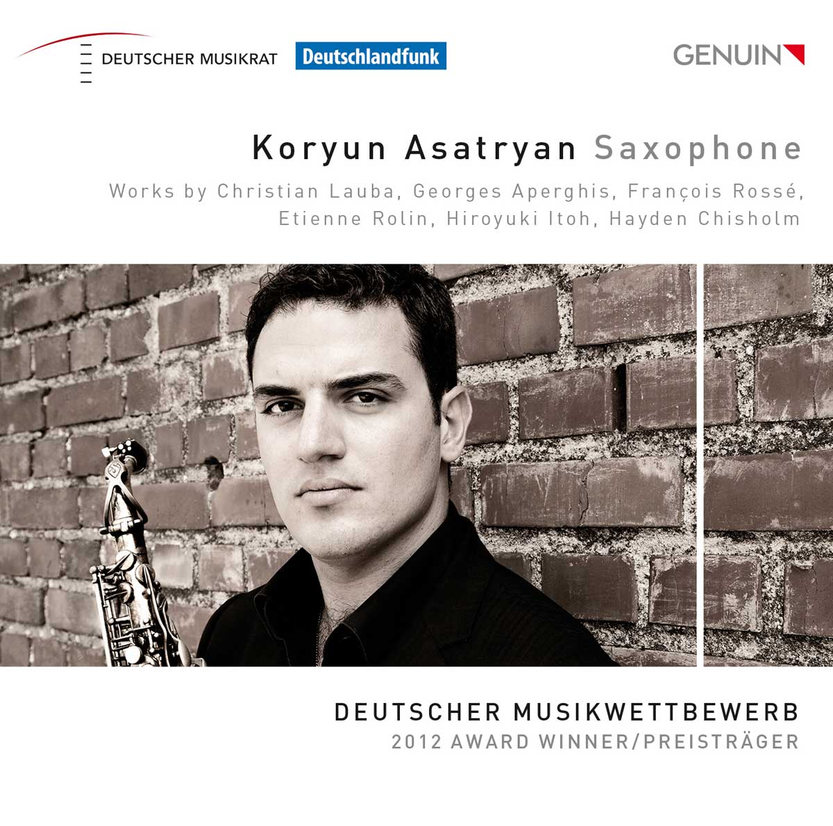 CD album cover 'Koryun Asatryan, Saxophon' (GEN 14301) with Koryun Asatryan, Eva Barthas, Karola Pavone, Gareth Lubbe
