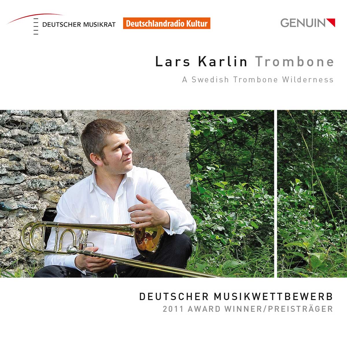 CD album cover 'A Swedish Trombone Wilderness / Lars Karlin – Posaune' (GEN 15337) with Trombone Unit Hannover ...