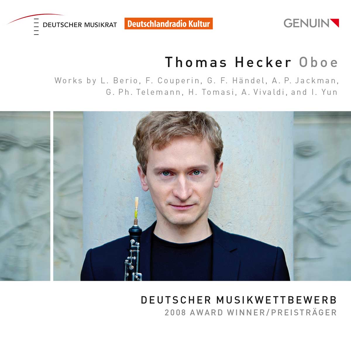 CD album cover 'Thomas Hecker, Oboe' (GEN 15345) with Thomas Hecker, Aleke Alpermann, Raphael Alpermann ...