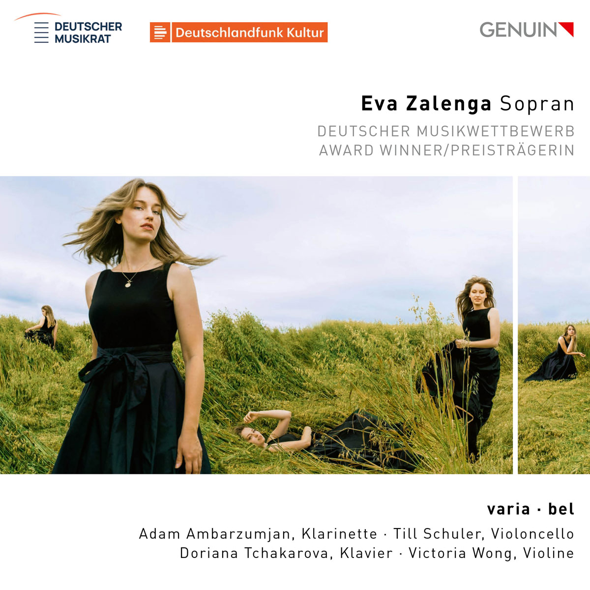 CD album cover 'varia · bel' (GEN 25921) with Eva Zalenga, Adam Ambarzumjan, Till Schuler, Doriana Tchakarova ...