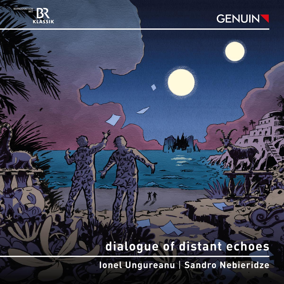 CD album cover 'dialogue of distant echoes' (GEN 25931d) with Sandro Nebieridze, Ionel Ungureanu
