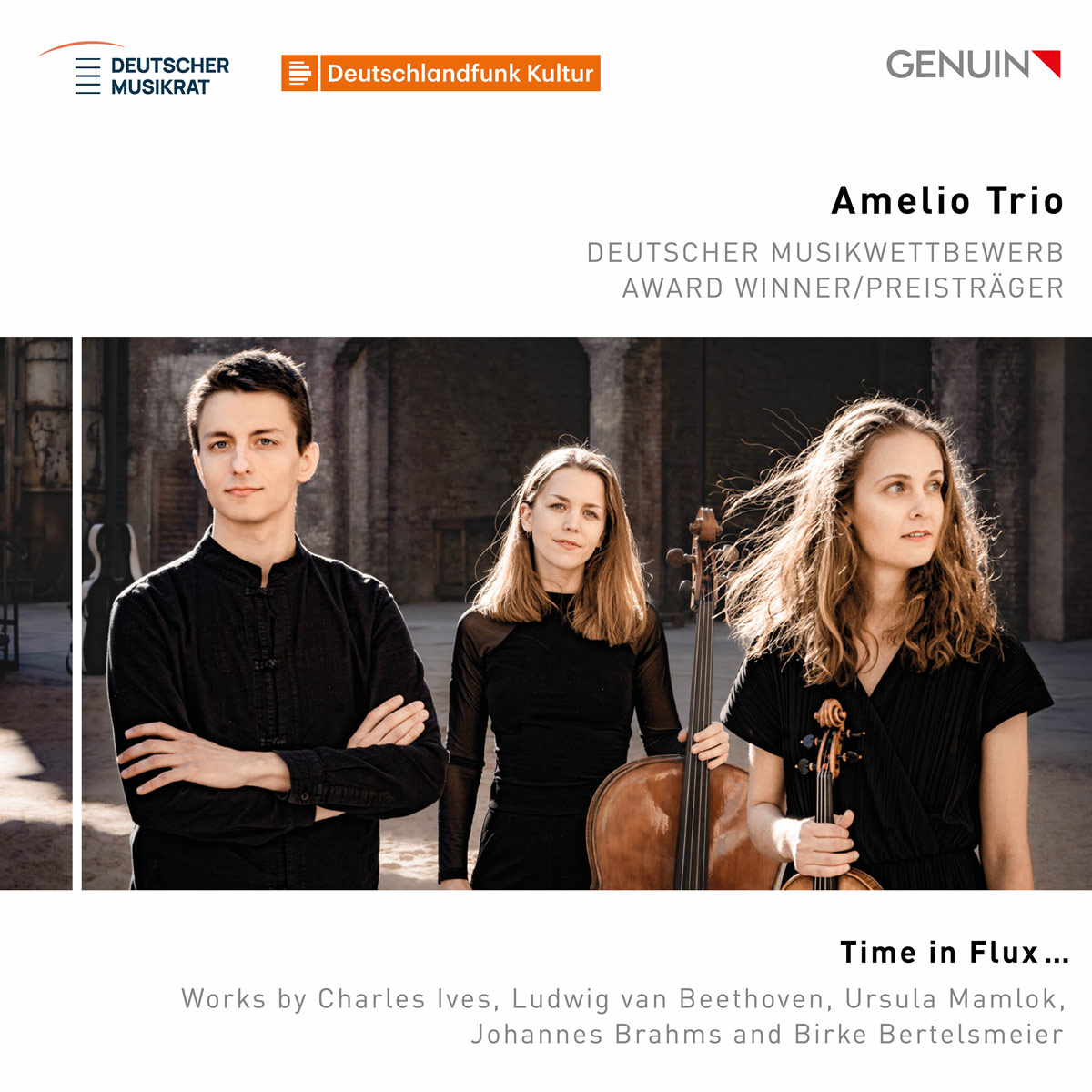 CD album cover 'Time in Flux ...' (GEN 25935) with Amelio Trio
