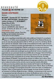 Diapason d'Or für Oistrach-CD!